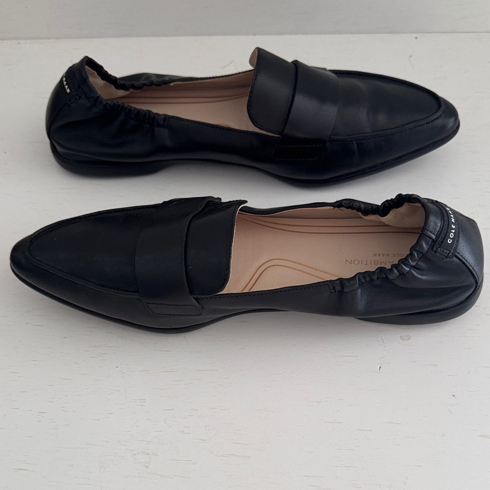 Cole Haan Women's Black Leather Loafers - Picture 4 of 6